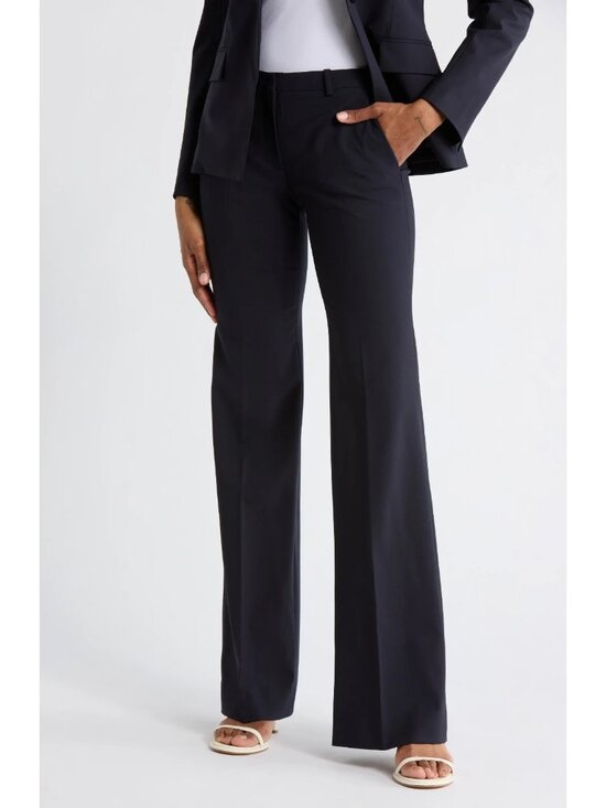 Theory Pants - NWT THEORY Demitria in Deep Navy Classic Suit Wool Trouser Pants 6 x 35